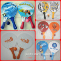 wooden beach racket with cheap price/wooden beach paddle ball set with colorfol logo printing available